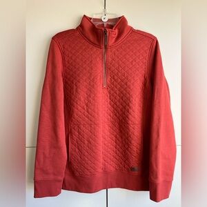 NWT. LL Bean Women’s Quarter Zip Quilted Pullover Sweatshirt Large